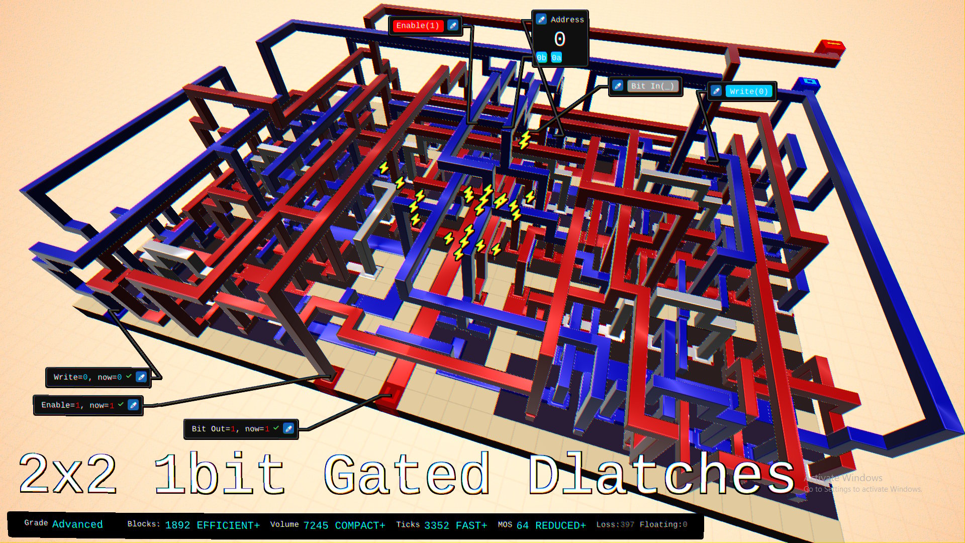 2x2 Gated Dlatches layout for the Foundry Gauntlet reveal